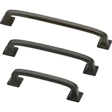 Franklin Brass Lombard 3" Soft Iron Cabinet Handles 10-Pack