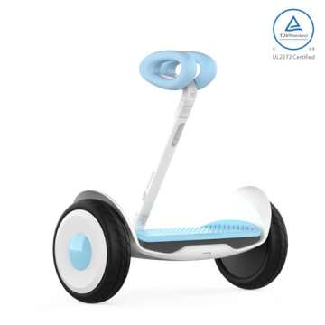 Segway Ninebot S Kids, Smart Self-Balancing Electric Scooter, 800 Watts Power, Max 8 Miles Range & 8.7MPH, Hoverboard with LED Light, Compatible with Mecha kit, UL-2272 Certified