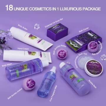 Spa Gift Basket for Women & Teen Gift Set. 20 PC Body & Bath Set for Women Gift ! Natural Organic Spa Basket for Teen Girls & Ladies Lavender Spa Gift Set