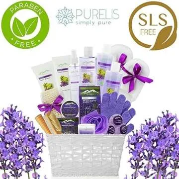 Lavender Spa Gift Basket 20 PC for Women & Teens