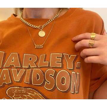 Glimmerst Birthday Year Necklace, 18K Gold Plated Stainless Steel Birth Year 1999 Number Pendant Necklace Memorable Anniversary Jewelry for Women