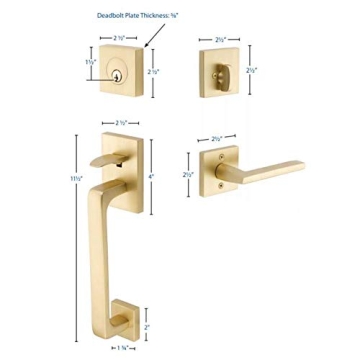 Emtek 4820 Baden Keyed Entry Set in Satin Brass Finish