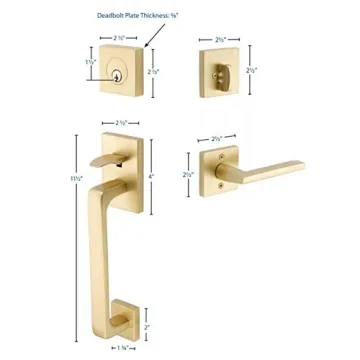 Emtek 4820 Baden Keyed Entry Set in Satin Brass Finish
