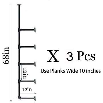 Customizable Industrial Pipe Shelf for Home and Office