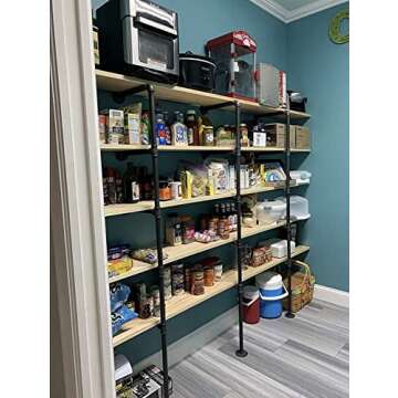 Customizable Industrial Pipe Shelf for Home and Office