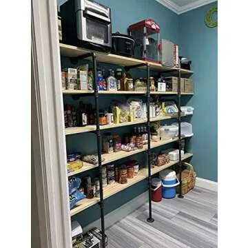 Customizable Industrial Pipe Shelf for Home and Office