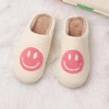Cozy DepiYorSn Happy Face Slippers with Memory Foam for All