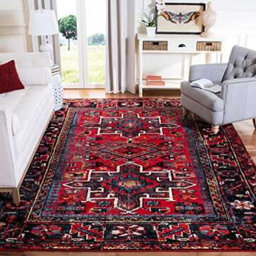 SAFAVIEH Vintage Hamadan Area Rug - 8' x 10', Red & Multi, Non-Shedding & Easy Care