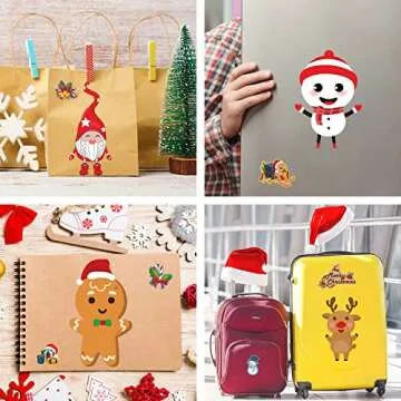 Funnlot Christmas Stickers for Kids 30PCS Christmas Stickers Christmas Game for Kids Make Your Own Christmas Stickers Christmas Activities for Toddlers Christmas Craft Kits for Kids
