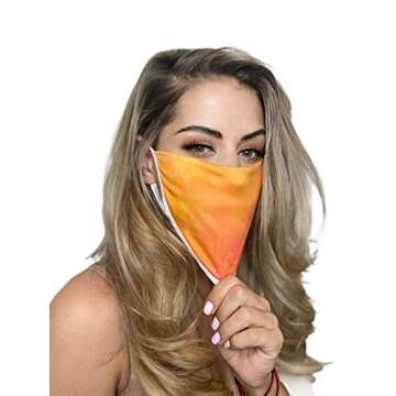 Breathable Reusable Face Masks - Stylish Tie Dye Print, Comfortable & Washable (3-Pack)