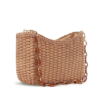 JYG Straw Woven Shoulder Bag for Summer Travel in Style