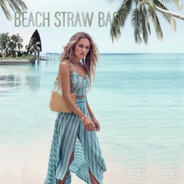 JYG Straw Woven Shoulder Bag for Summer Travel in Style