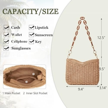 JYG Straw Woven Shoulder Bag for Summer Travel in Style