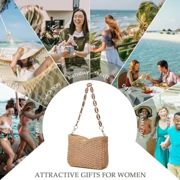 JYG Straw Woven Shoulder Bag for Summer Travel in Style