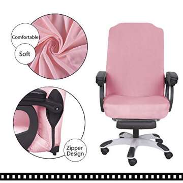 SARAFLORA Pink Office Chair Covers - Stylish Protection for Your Chair
