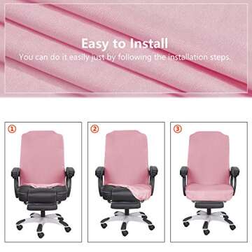 SARAFLORA Pink Office Chair Covers - Stylish Protection for Your Chair