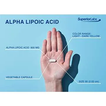Alpha Lipoic Acid 600mg Pure Non-GMO ALA 120 Servings