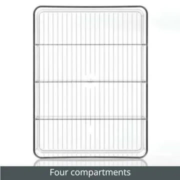 mDesign Plastic Bathroom Storage Organizer Bin Box - 4 Sections