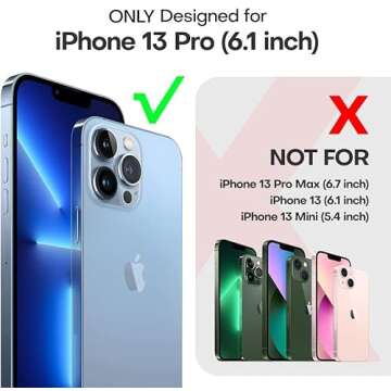 TAURI 3 in 1 for iPhone 13 Pro Case - Crystal Clear, Not-Yellowing, Military Grade