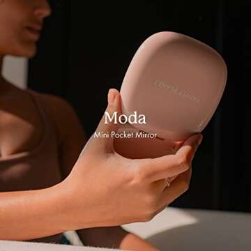 Vanity Planet Pocket Makeup Mirror with Lights & Magnification, Moda - Mini Light-Up Compact & Trave...