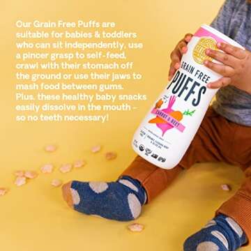 Serenity Kids 6+ Month Grain & Gluten-Free Toddler & Baby Puffs - No Added Sugar, No Rice, Allergen-Friendly, Organic Cassava, Veggies & Herbs - BPA-Safe Variety Pack - 6-Count