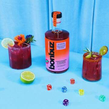Bonbuz Slowburn - Functional Non Alcoholic Spirit - Spicy, Nootropic, Adaptogens, Low Calorie, Keto, Gluten-Free, Sugar-Free Liquor Replacement, Blood Orange Jalapeño Mocktail Mix - 750ml
