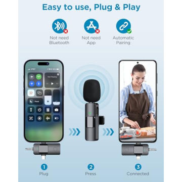 EJCC Wireless Microphone for iPhone, Android & More