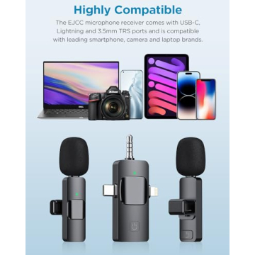 EJCC Wireless Microphone for iPhone, Android & More