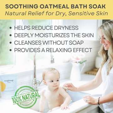 Organic Oatmeal Bath Soak for Baby, Kids & Sensitive Skin – Washes & Soothes Eczema, Diaper Rash, ...