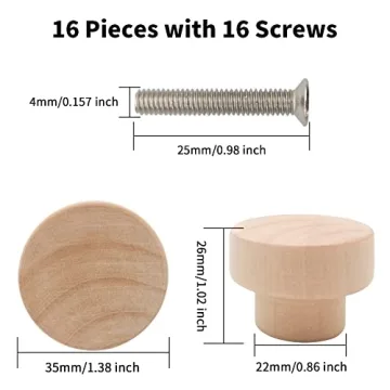 Stylish Bmgop 16PCS Wood Knobs for Furniture Enhancement