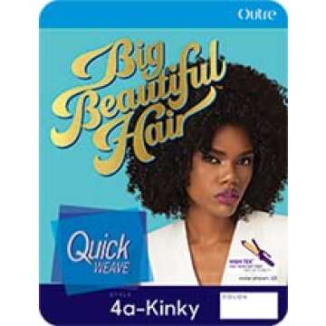 Outre Synthetic Half Wig Quick Weave Big Beautiful Hair 4A-Kinky (1B)