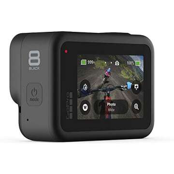 GoPro HERO8 Black Waterproof Action Camera with Touch Screen 4K Ultra HD Video 12MP Photos 1080p Live with Accessoy Bundle + 2 Extra USA Batteries Total 3 + Sandisk 64GB MicroSD U3 + Ritz Reader