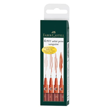 Faber-Castell PITT Artist Pens in Sanguine Color, Set of 4