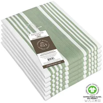 Honest Weave Organic Cotton Kitchen Towels - 6-Pack Set