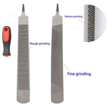 Qlvily 18 Inch Hoof Rasp - Durable Carbon Steel Farrier File with Rubber Handle