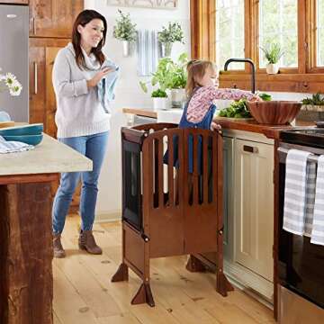 Guidecraft Kitchen Helper Stool - Adjustable & Safe for Kids