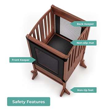 Guidecraft Kitchen Helper Stool - Adjustable & Safe for Kids