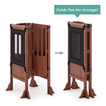 Guidecraft Kitchen Helper Stool - Adjustable & Safe for Kids