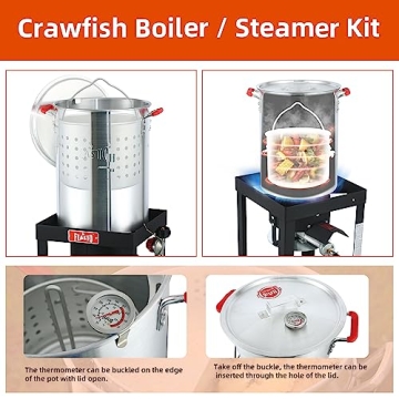 Feasto 30QT Turkey Fryer & Fish Fryer Set for Outdoor Cooking