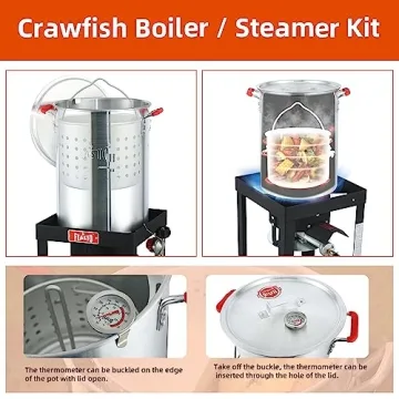 Feasto 30QT Turkey Fryer & Fish Fryer Set for Outdoor Cooking