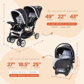 Baby Trend Double Stroller & Car Seat Combo for Families