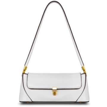 cuiab Women's Shoulder Bag, Shoulder Bag for Women, White Purse, White Shoulder Bag, Vintage Shoulde...