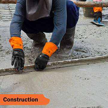 Gastody Chemical Gloves Set of 2 Pairs - Size S, Black and Orange, Unisex