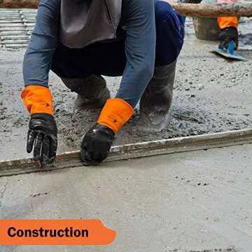 Gastody Chemical Gloves Set of 2 Pairs - Size S, Black and Orange, Unisex