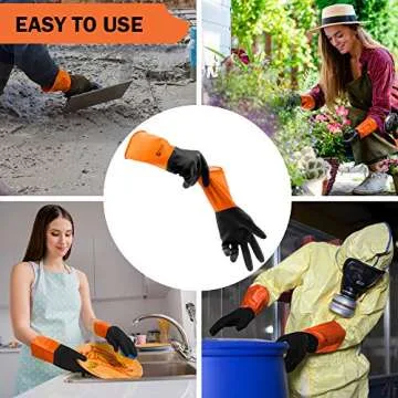 Gastody Chemical Gloves Set 2 Pairs Unisex Black Orange