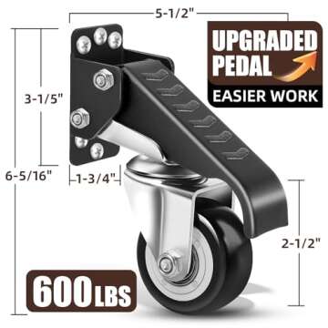 SPACECARE Workbench Casters Kit - 600Lbs Heavy Duty, Durable Steel Construction with Quick Release