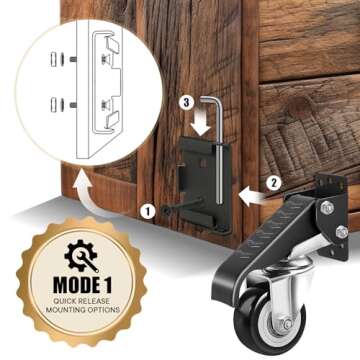 SPACECARE Heavy Duty Workbench Casters 600Lbs Adjustable Kit