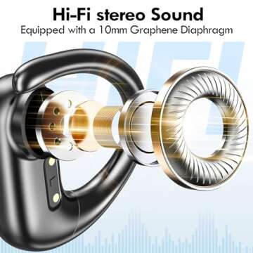 kurdene Wireless Earbuds Bluetooth Headphones Sport,Over Ear Buds with Deep Bass Sound,60Hrs Playtim...