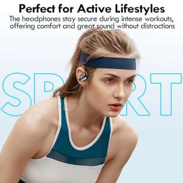 kurdene Wireless Earbuds Bluetooth Headphones Sport,Over Ear Buds with Deep Bass Sound,60Hrs Playtime Earphones Redesigned Comfort Fit with Earhooks for Running,Meeting,Workout-Black