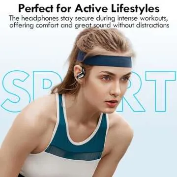 kurdene Wireless Earbuds Bluetooth Headphones Sport,Over Ear Buds with Deep Bass Sound,60Hrs Playtime Earphones Redesigned Comfort Fit with Earhooks for Running,Meeting,Workout-Black